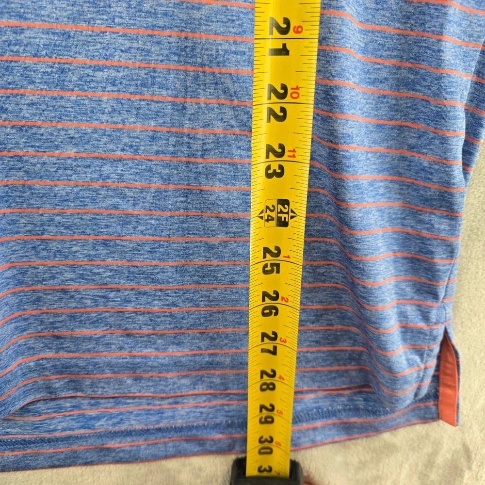 johnnie-O Polo Shirt Mens M Blue Striped Medinah Country Club Short Sleeve